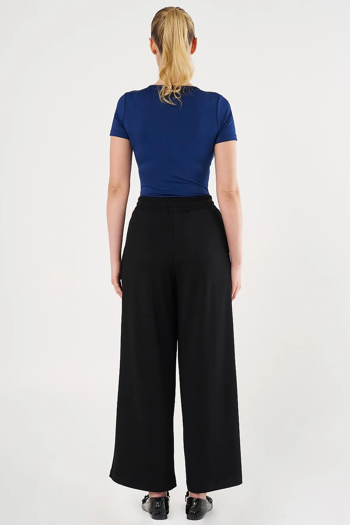 Topstitched Scuba Pants Black