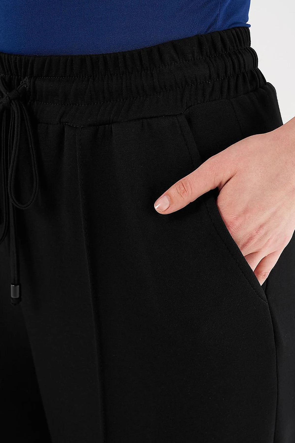 Topstitched Scuba Pants Black