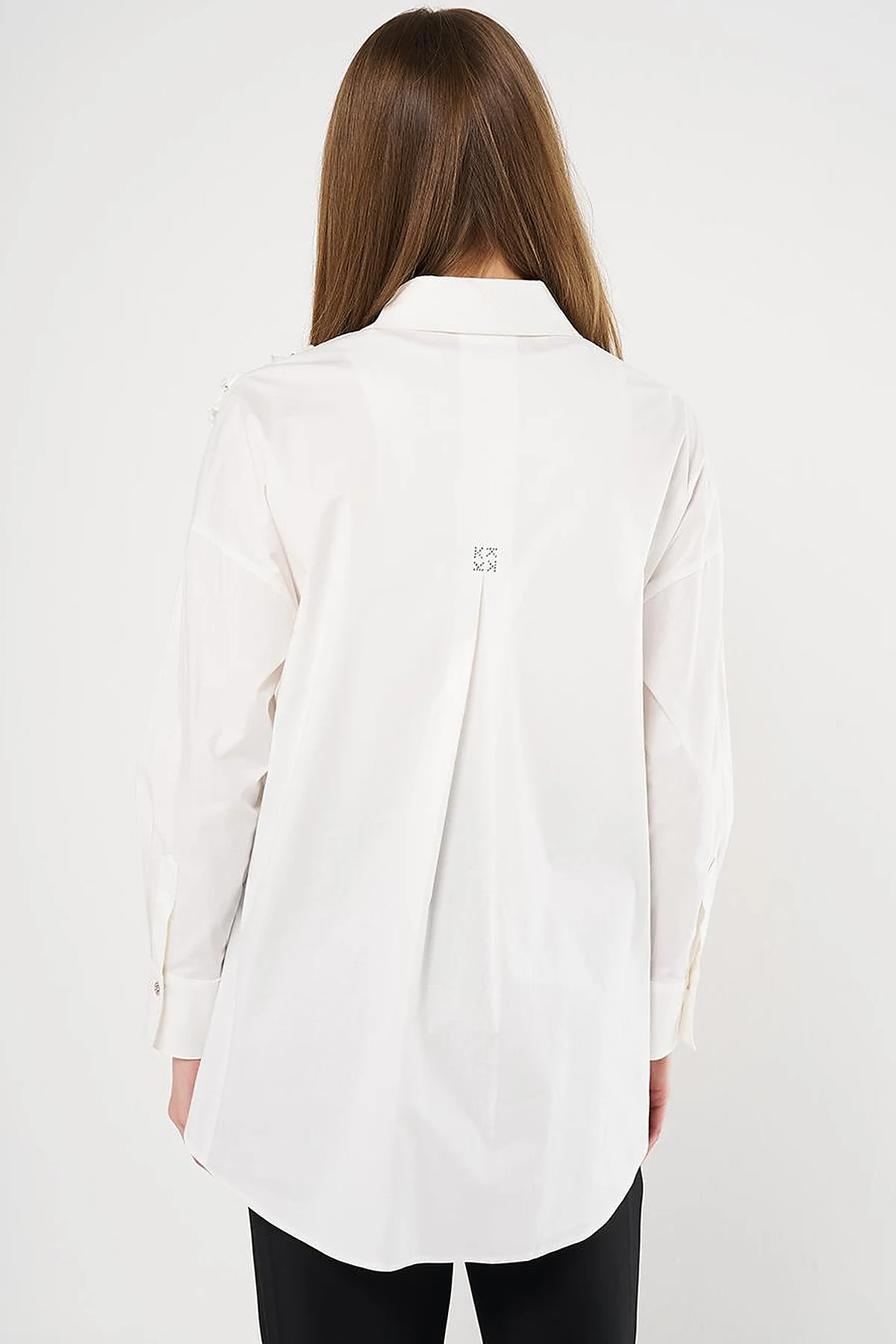 Ruffled Cotton Tunic Ecru