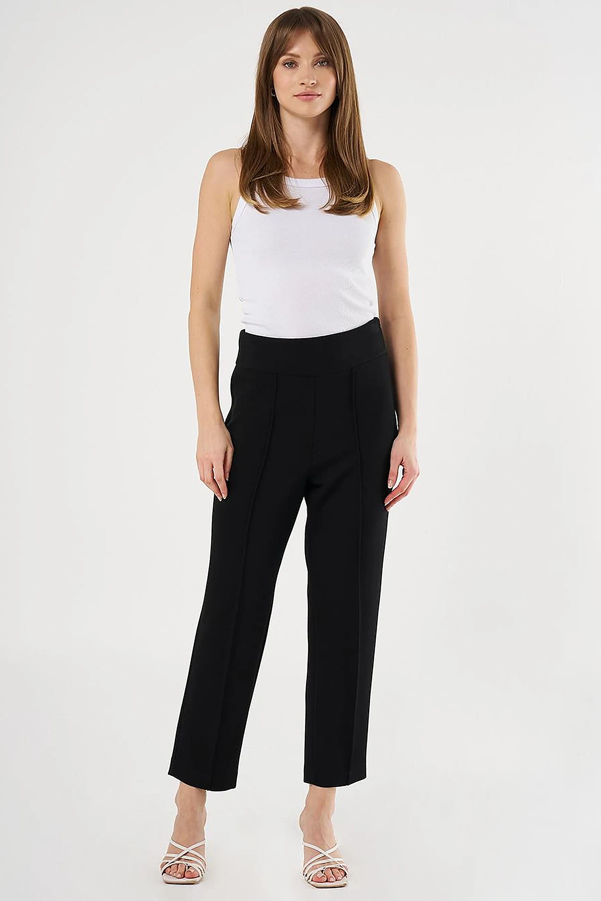 Piped Scuba Pants Black