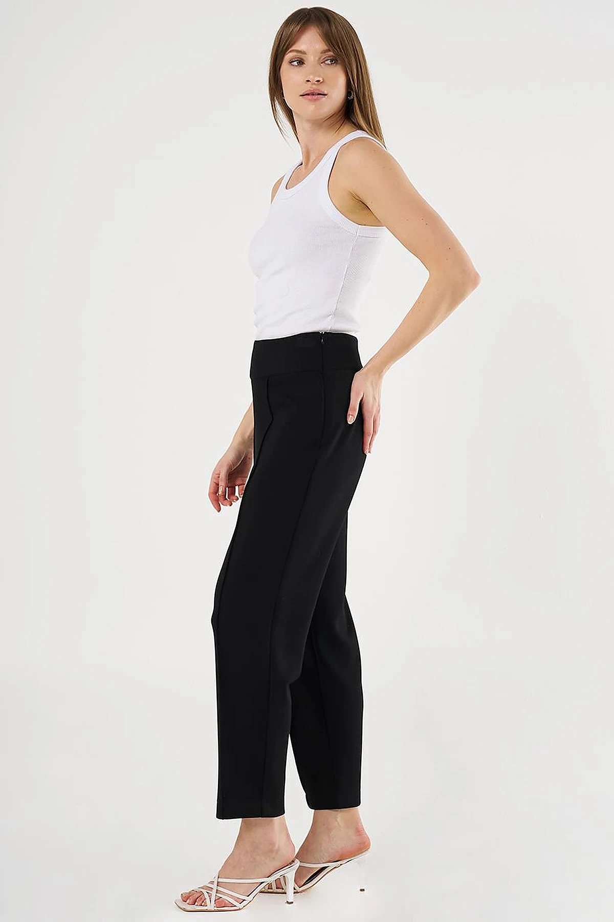 Piped Scuba Pants Black