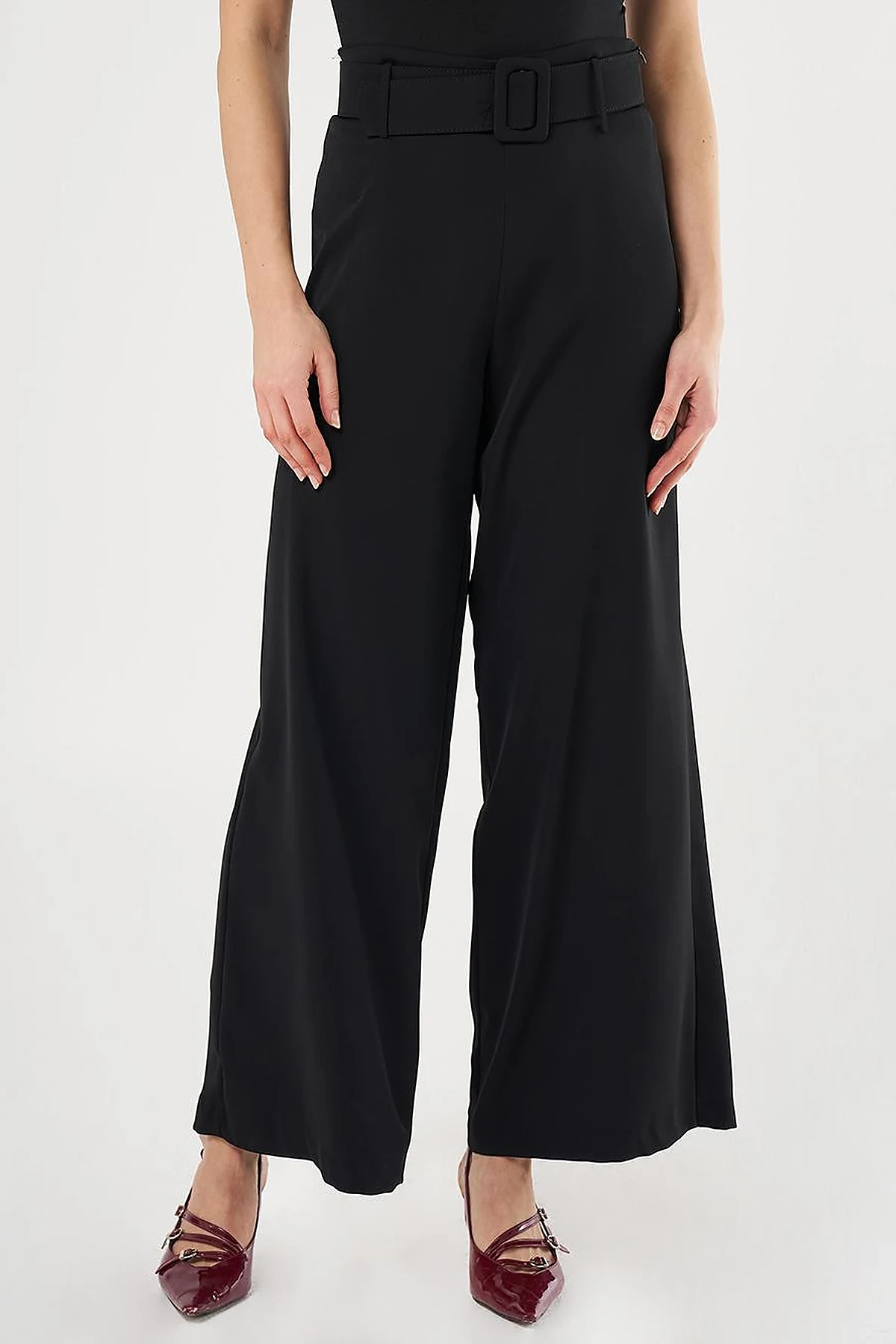 Belted Classic Pants Black