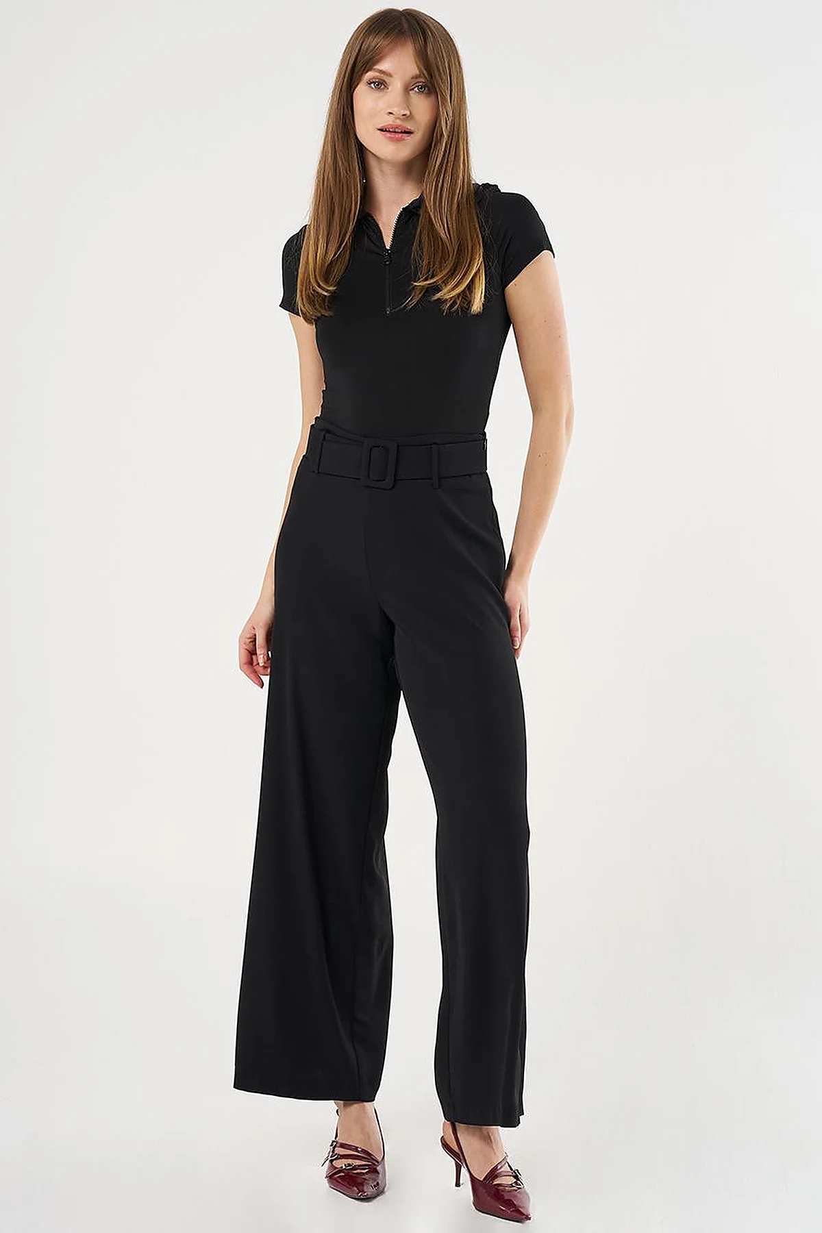 Belted Classic Pants Black