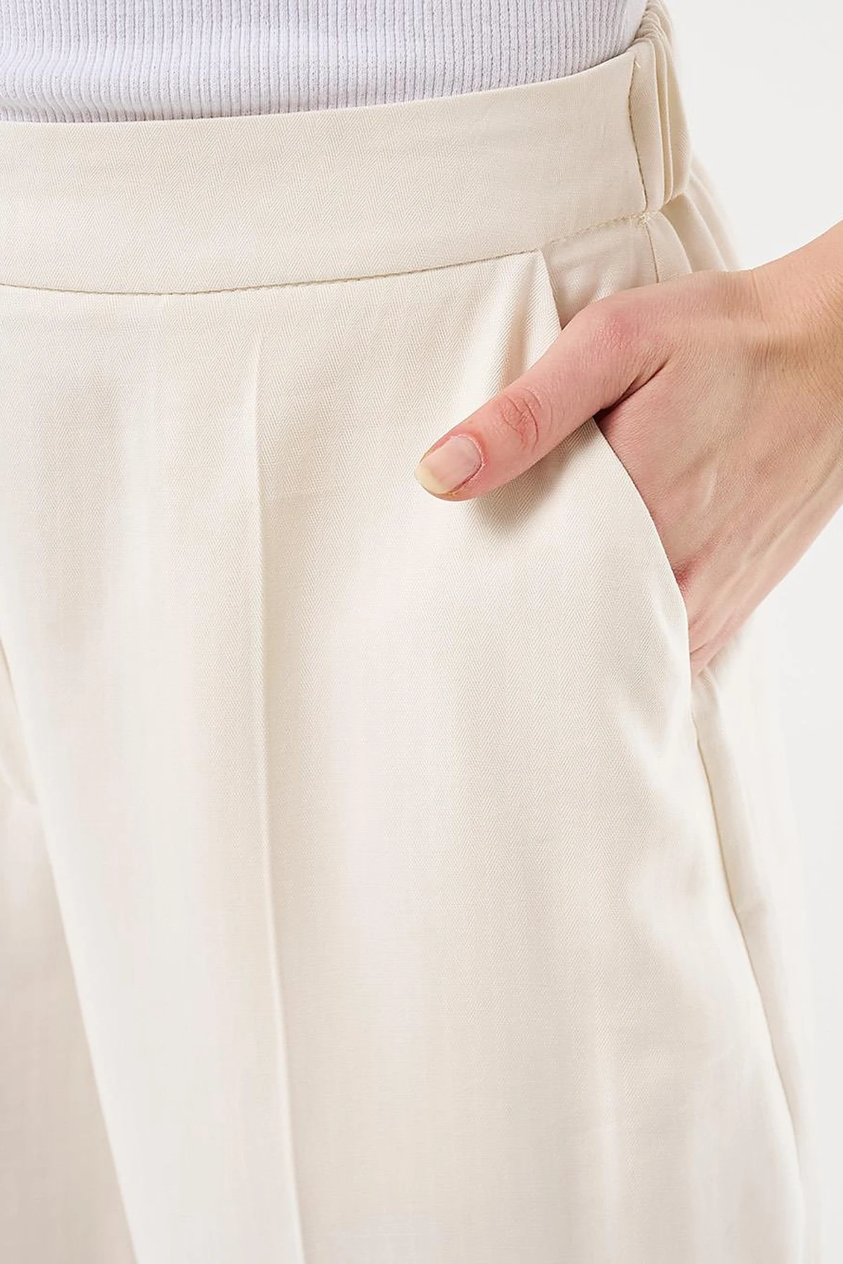  Saddle Stitch Rayon Pants Cream