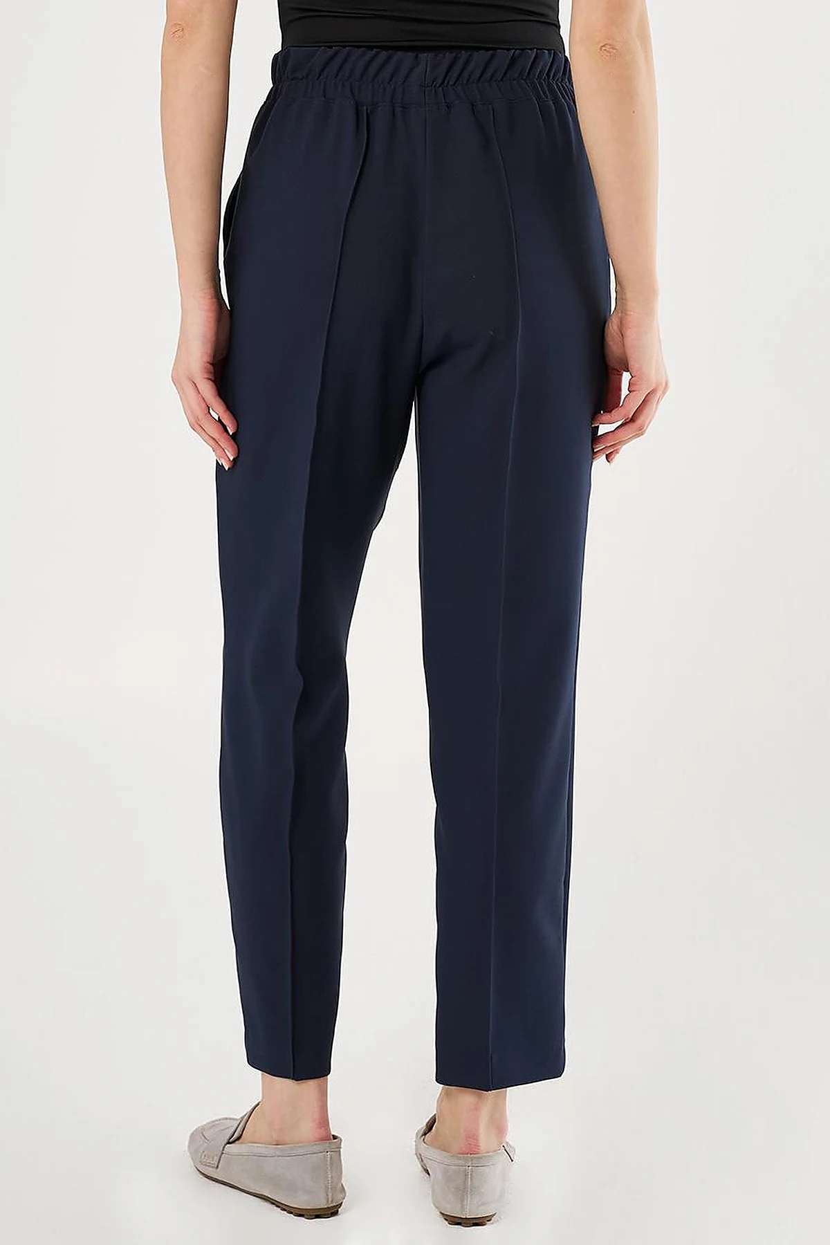 Chain Stitch Straight Leg Pants in Dark Navy