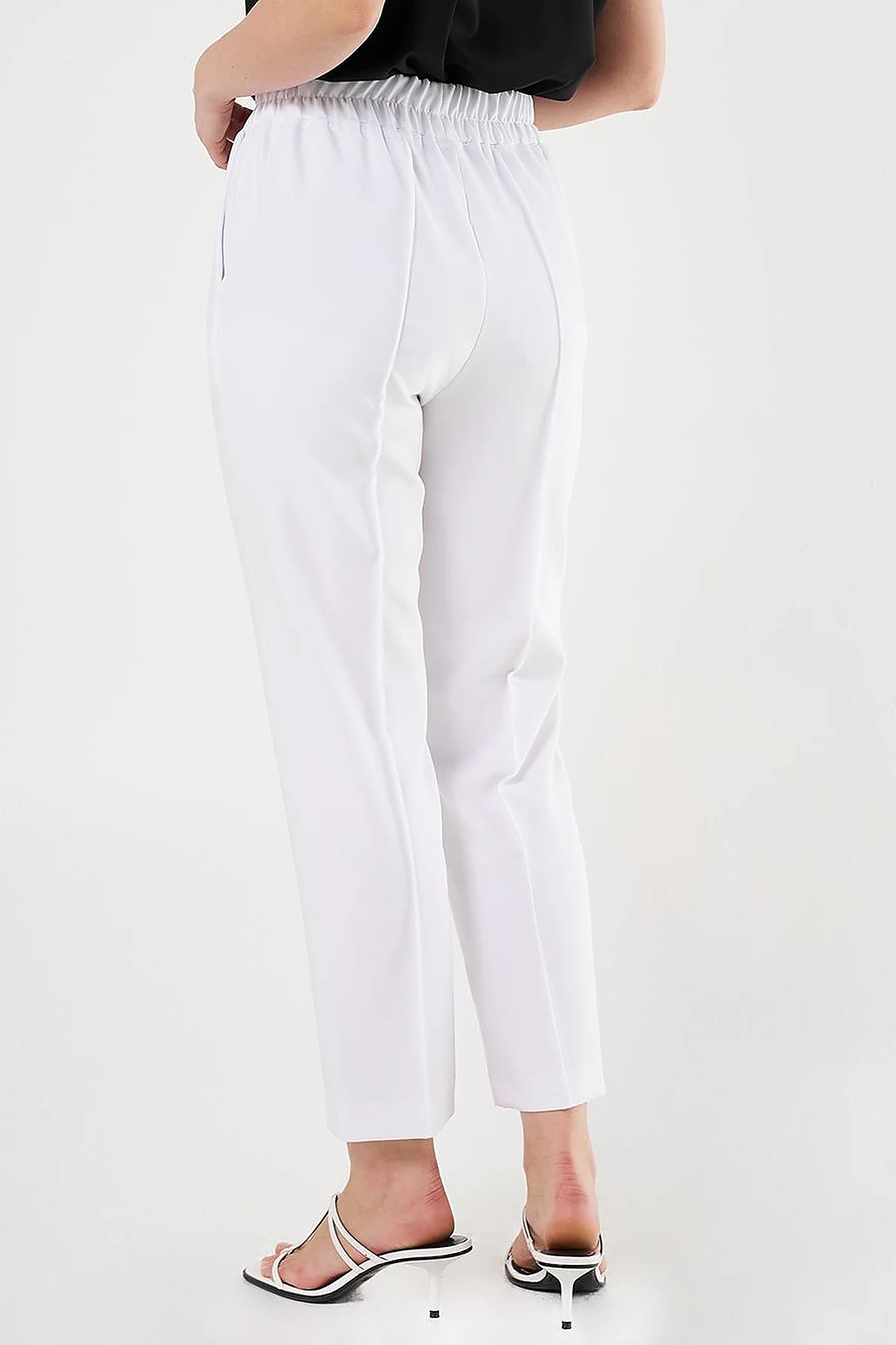 Chain Stitch Straight Leg Pants in Optical White