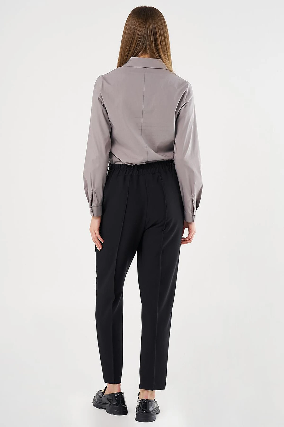Chain Stitch Straight Leg Pants in Black