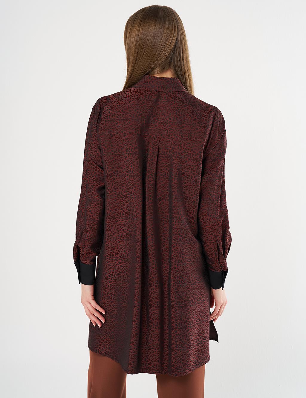 Double-Pocket Jacquard Tunic Chestnut