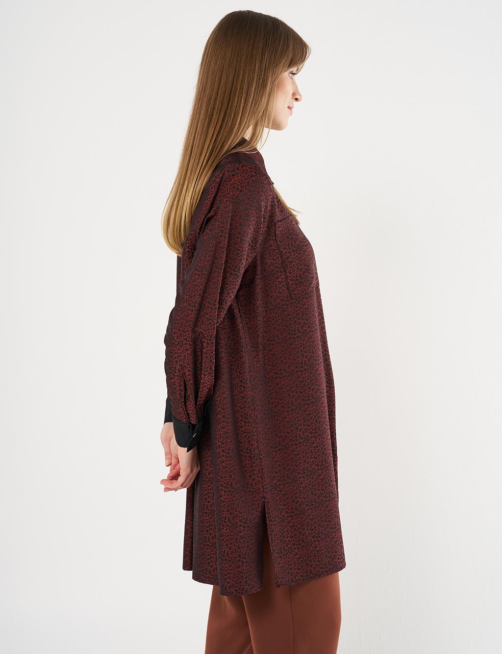 Double-Pocket Jacquard Tunic Chestnut