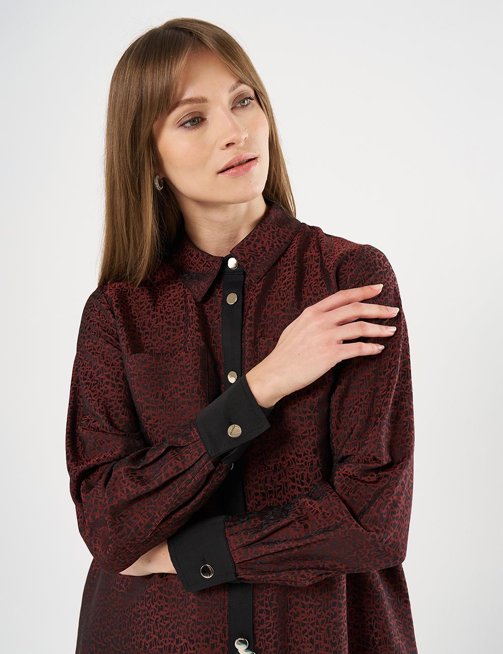 Double-Pocket Jacquard Tunic Chestnut