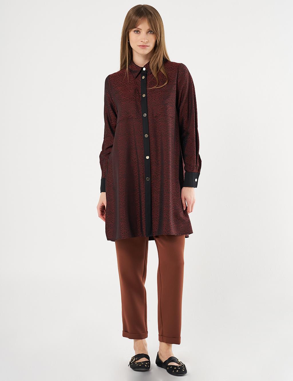 Double-Pocket Jacquard Tunic Chestnut