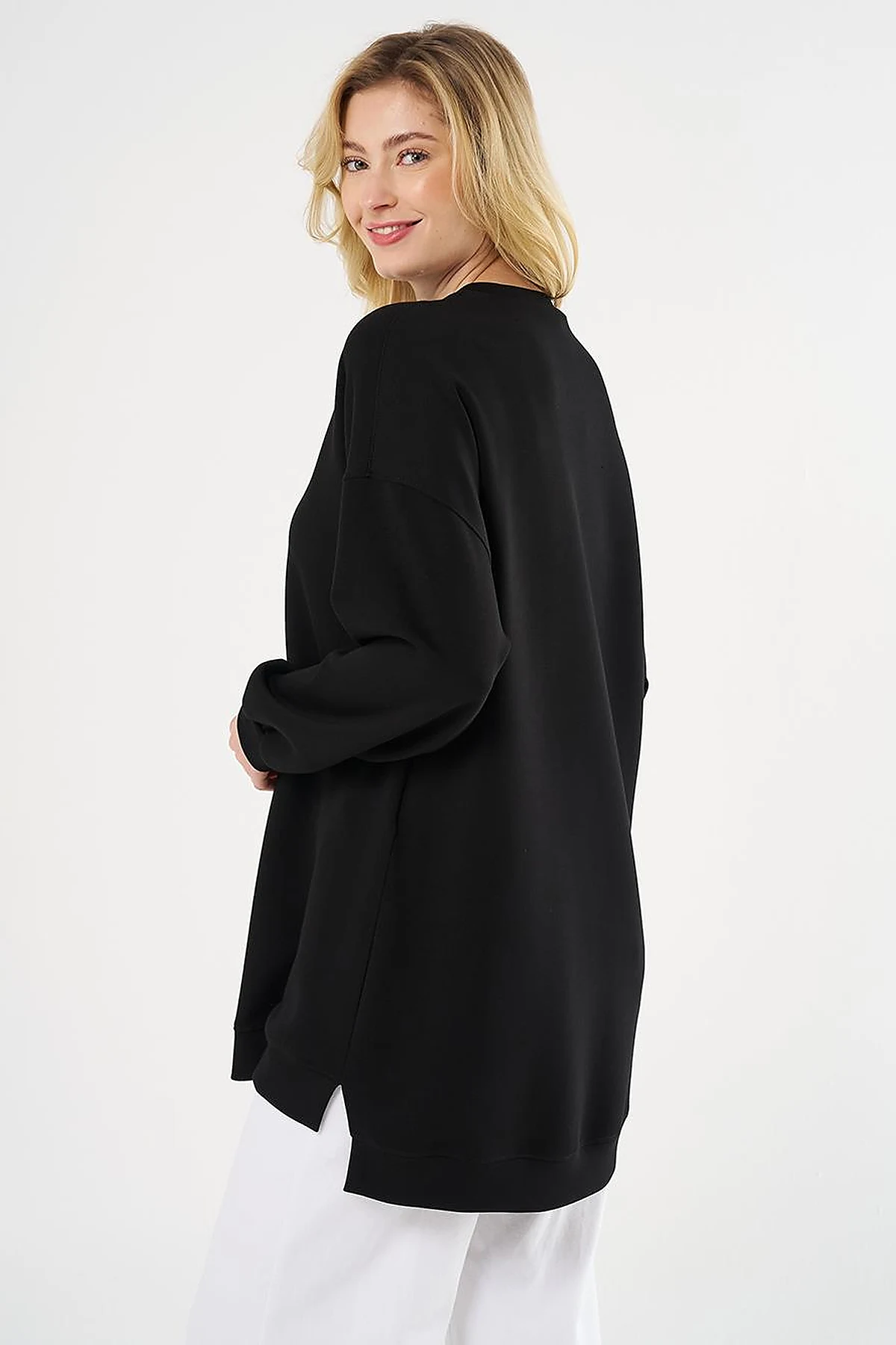 Embroidered Scuba Sweatshirt Black