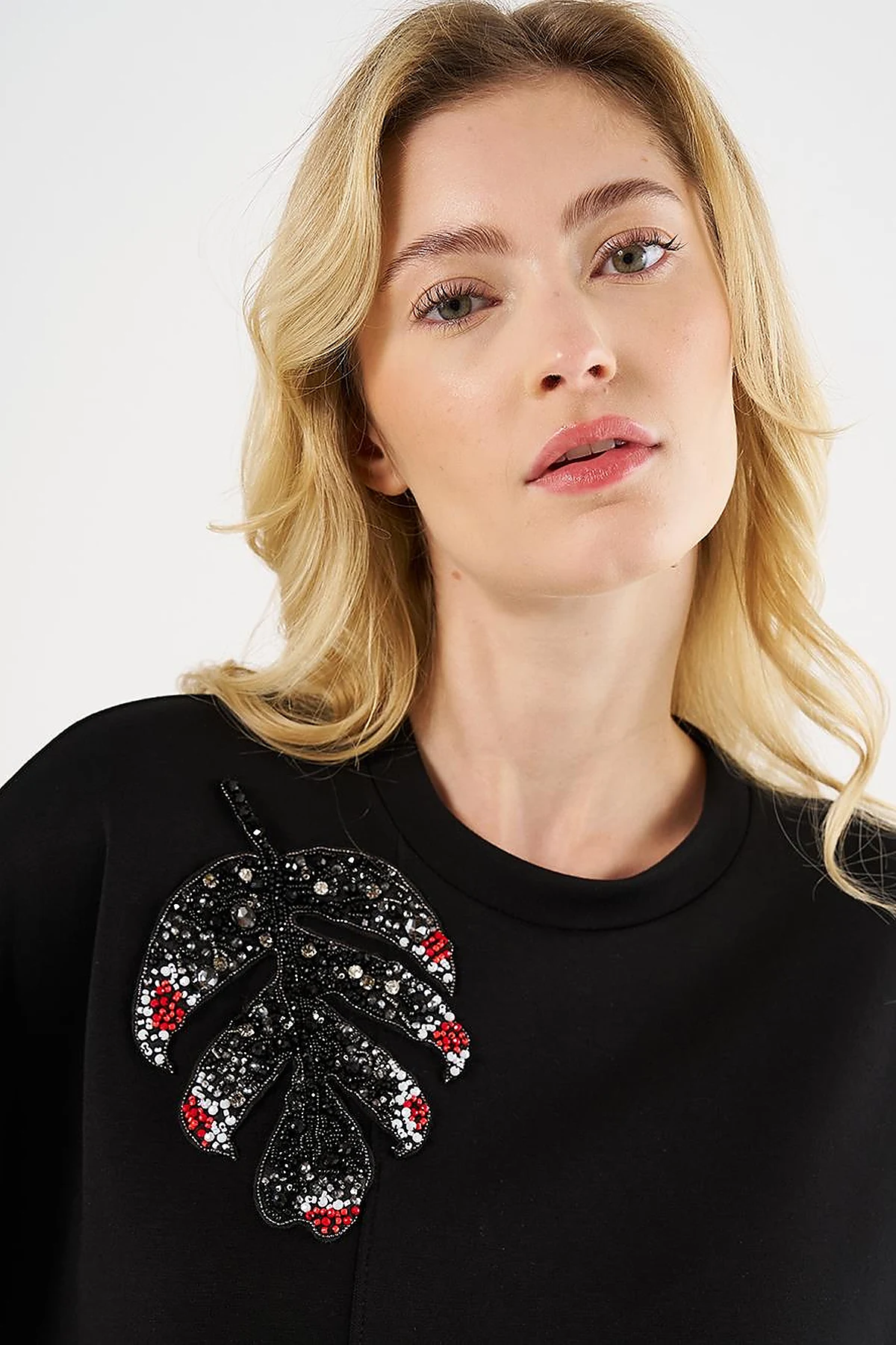 Embroidered Scuba Sweatshirt Black