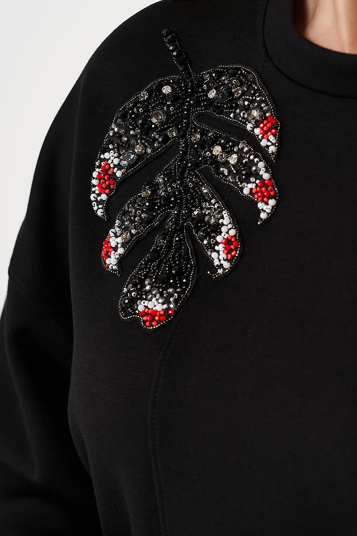 Embroidered Scuba Sweatshirt Black