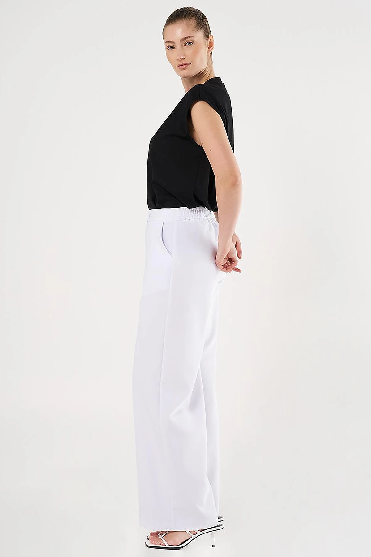 Wide-Leg Classic Trousers Optical White