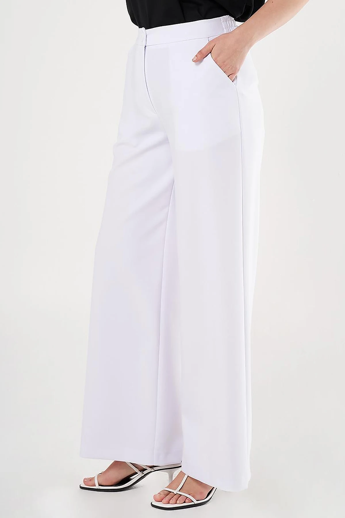 Wide-Leg Classic Trousers Optical White