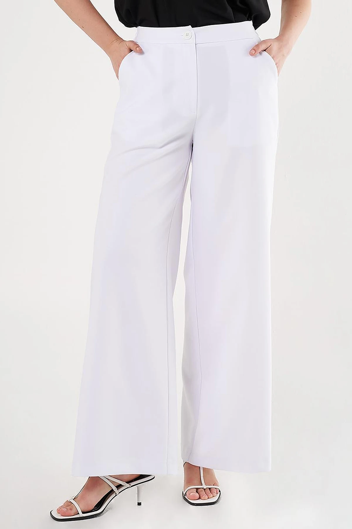 Wide-Leg Classic Trousers Optical White