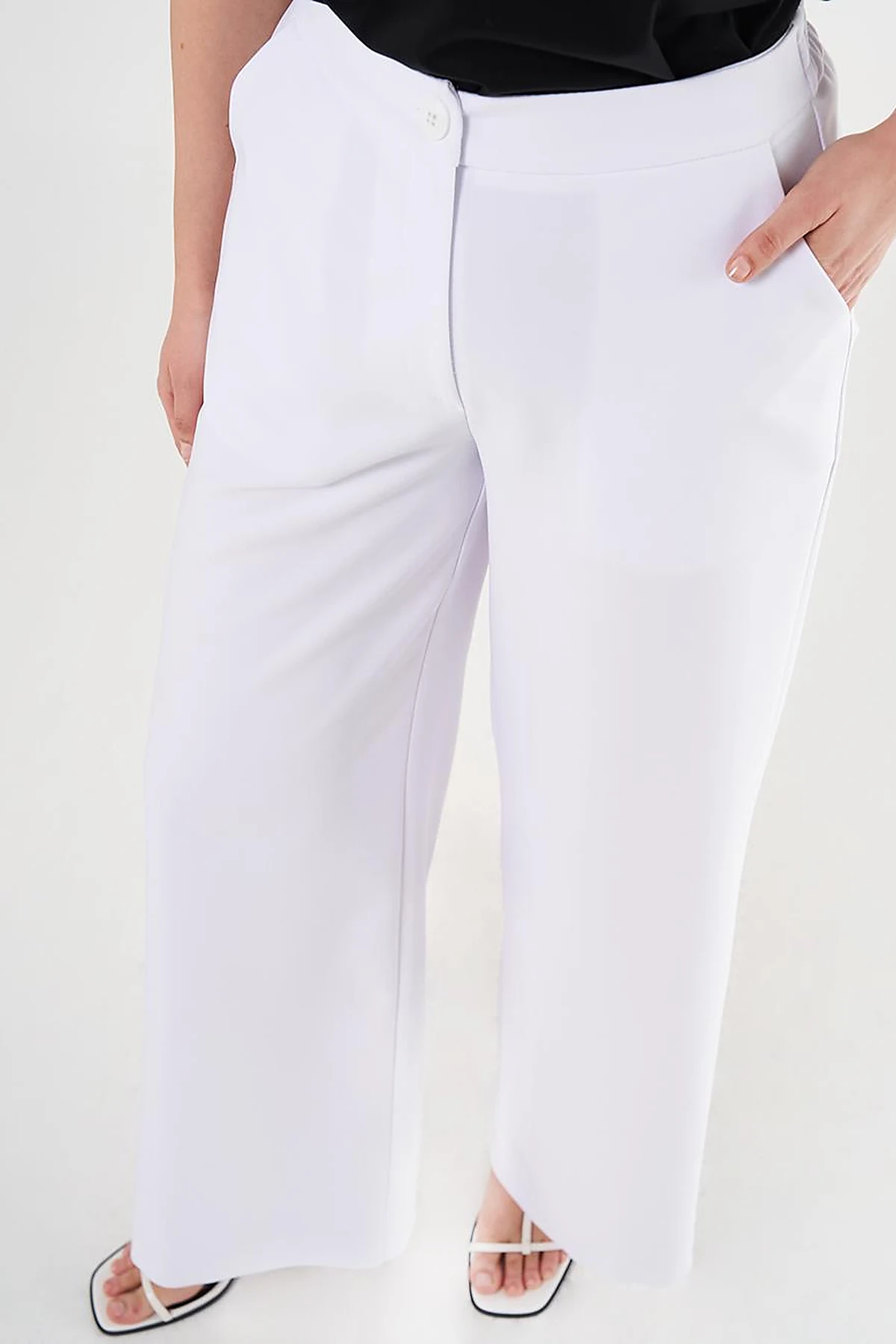 Wide-Leg Classic Trousers Optical White