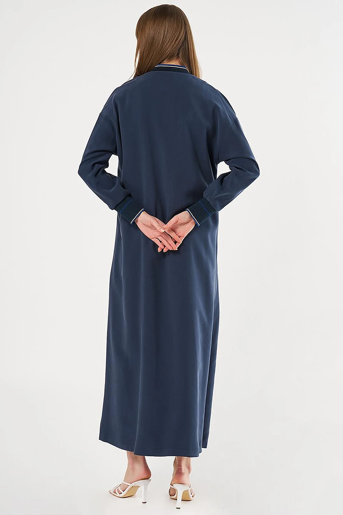 Zippered Rayon Cover-Up Dark Navy