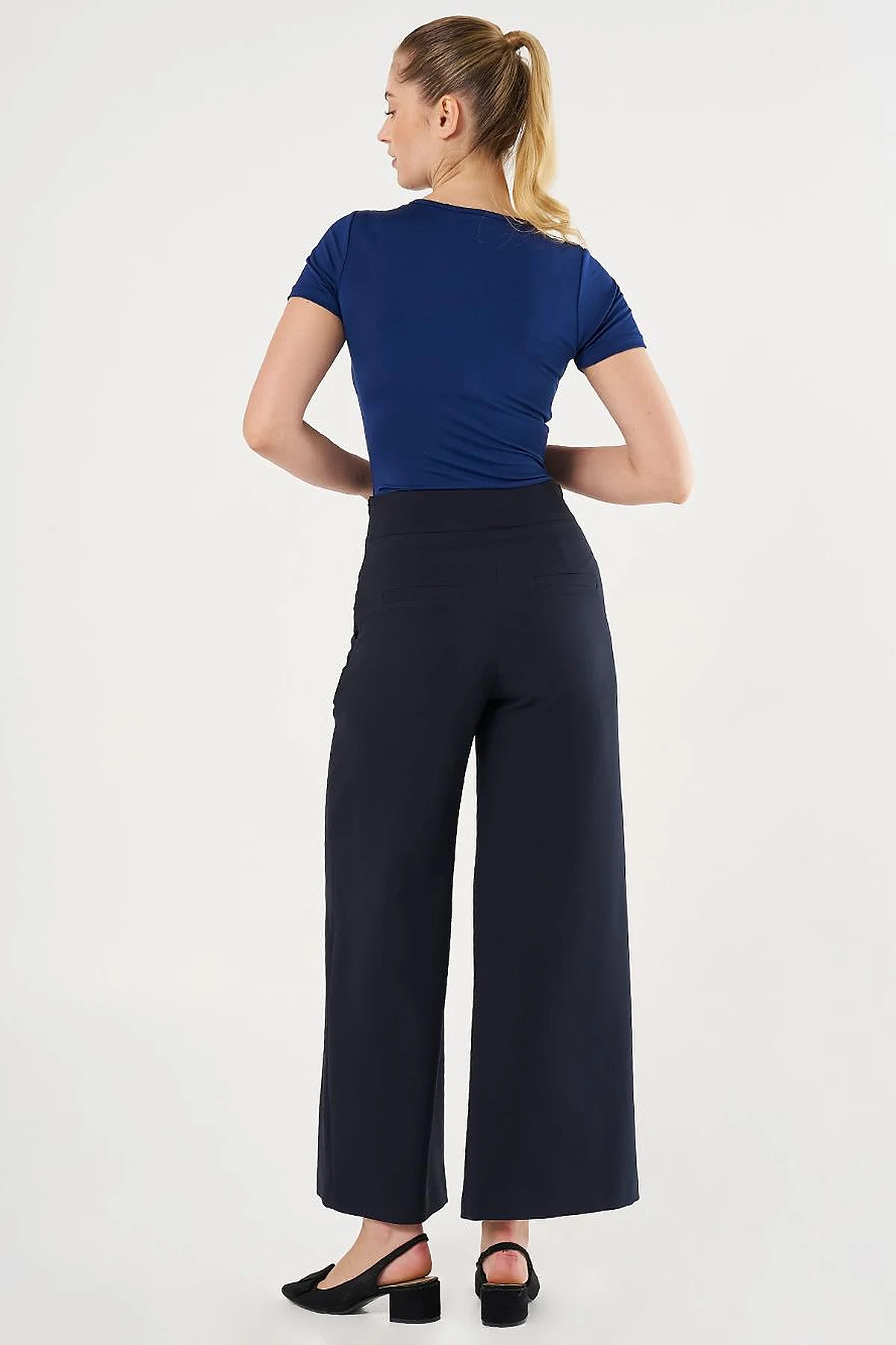 Corset Belted Pants Dark Navy