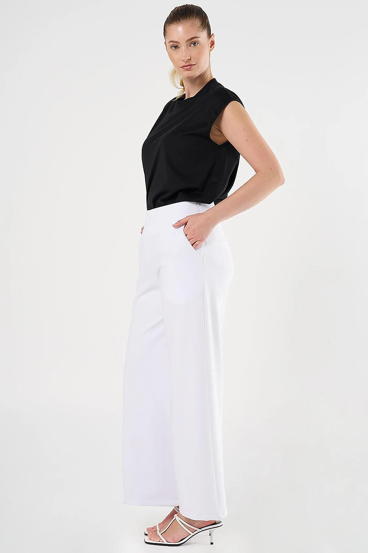 Corset Belted Pants Optic White