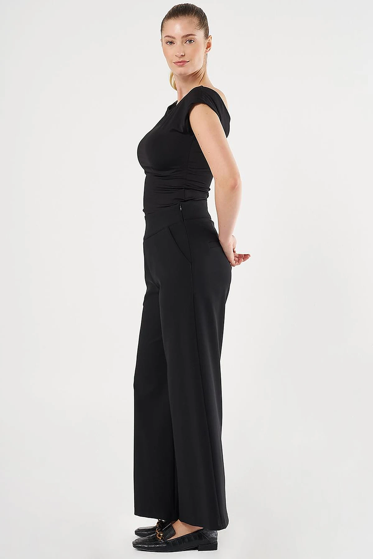 Corset Belted Pants Black