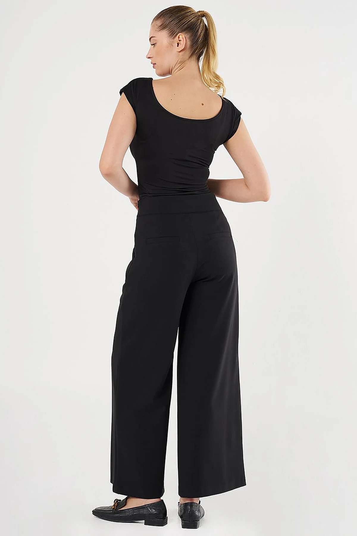 Corset Belted Pants Black