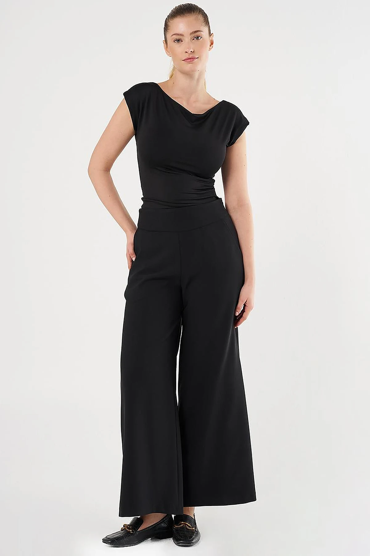 Corset Belted Pants Black