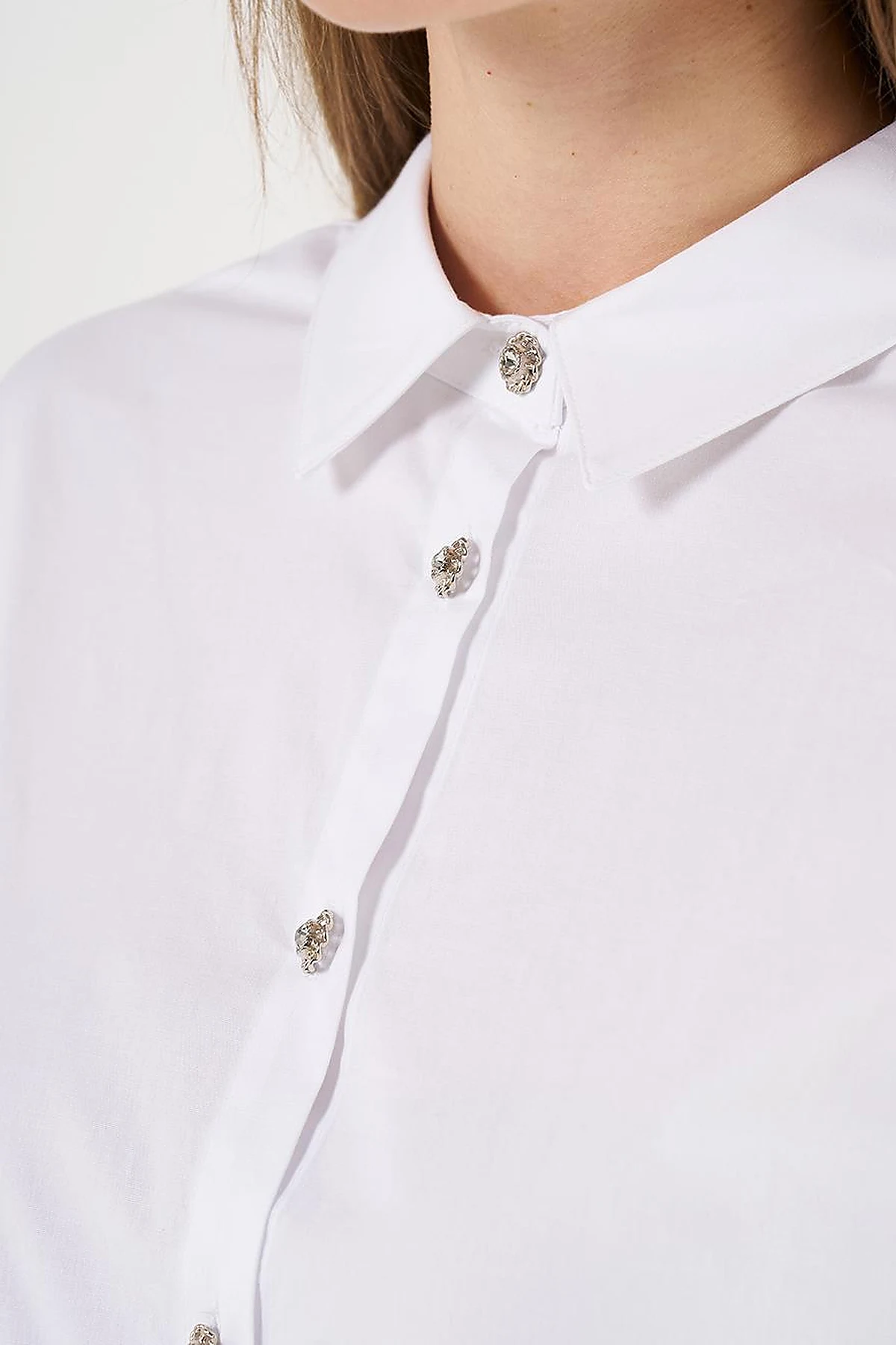 Lace-Up Back Cotton Tunic in Optic White