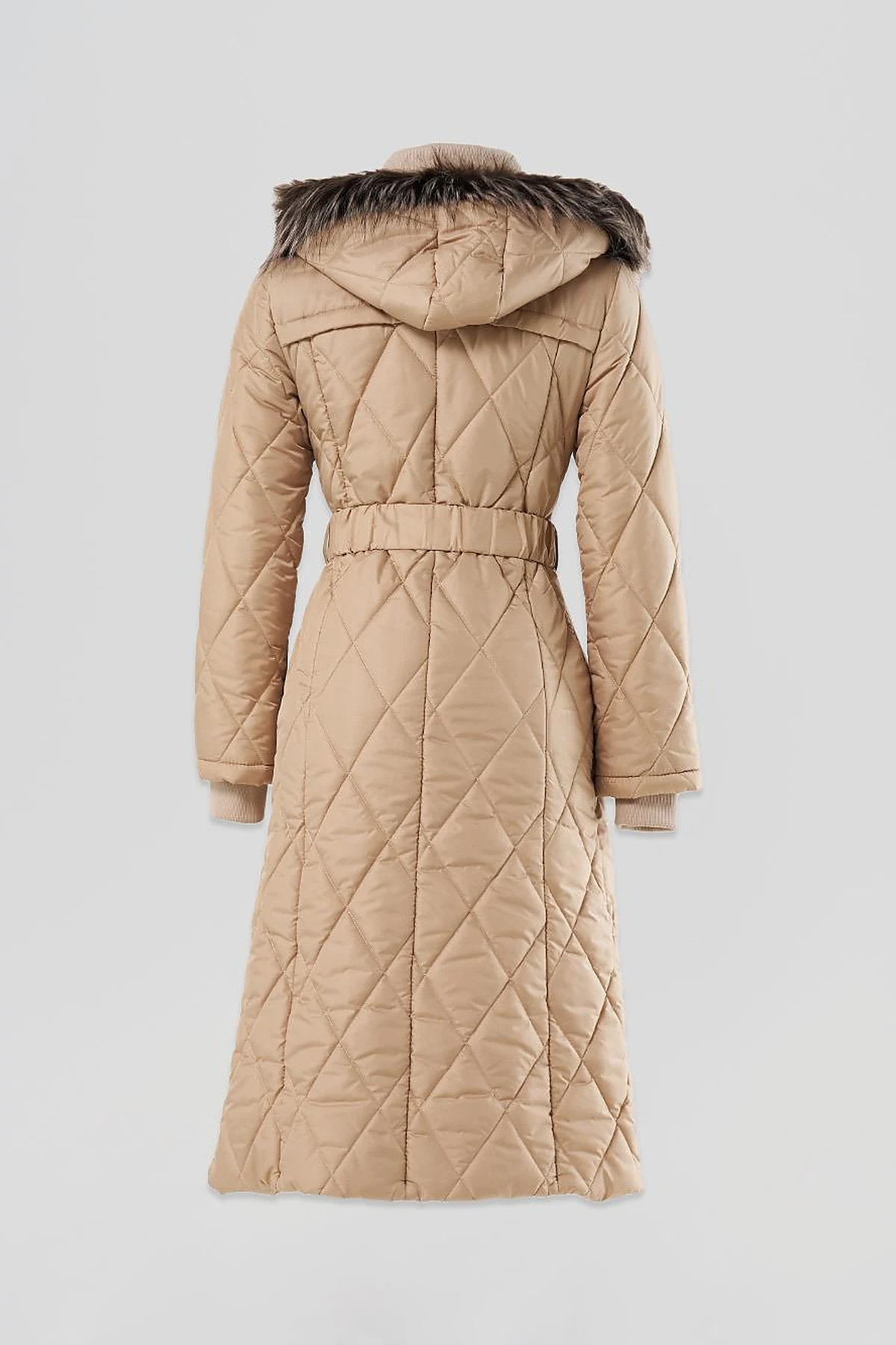 Diamond Quilted Puffer Coat Mink