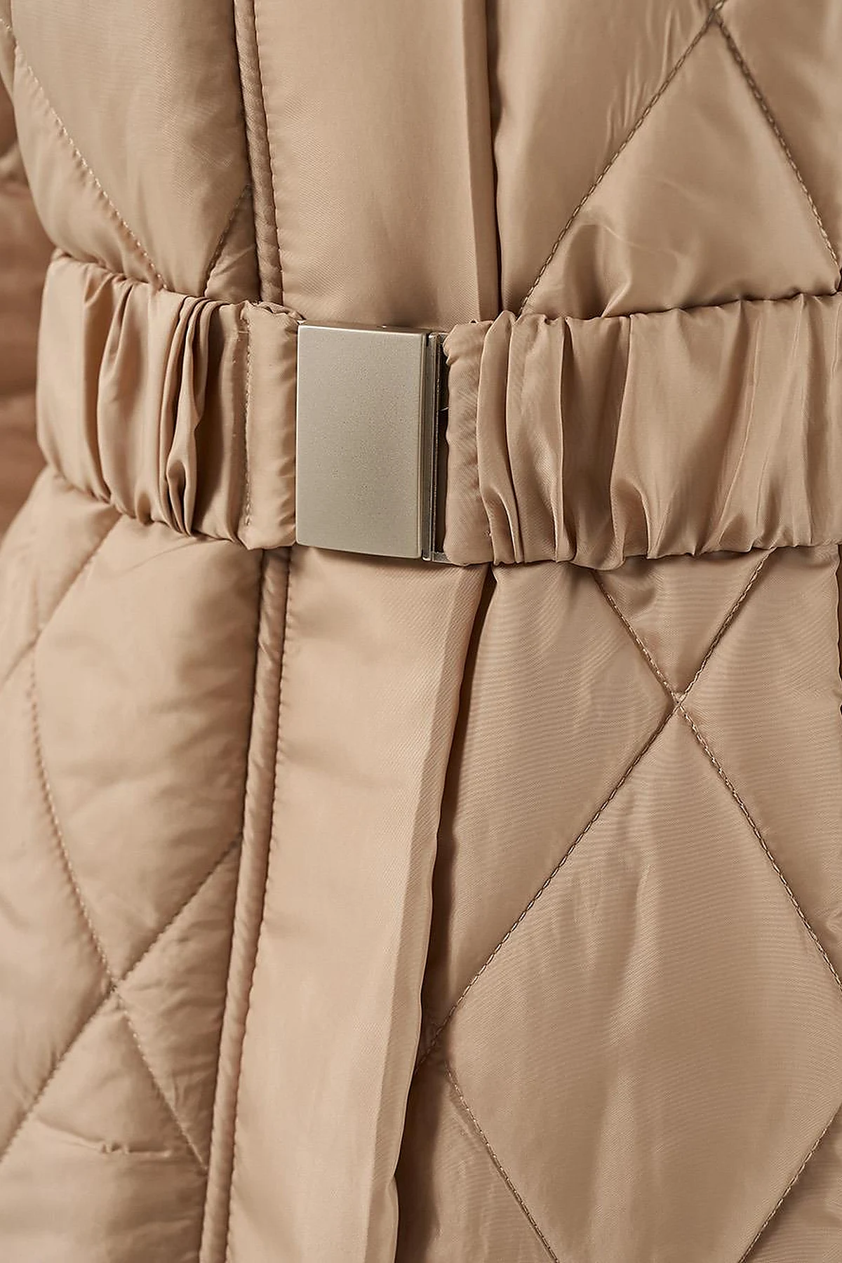 Diamond Quilted Puffer Coat Mink
