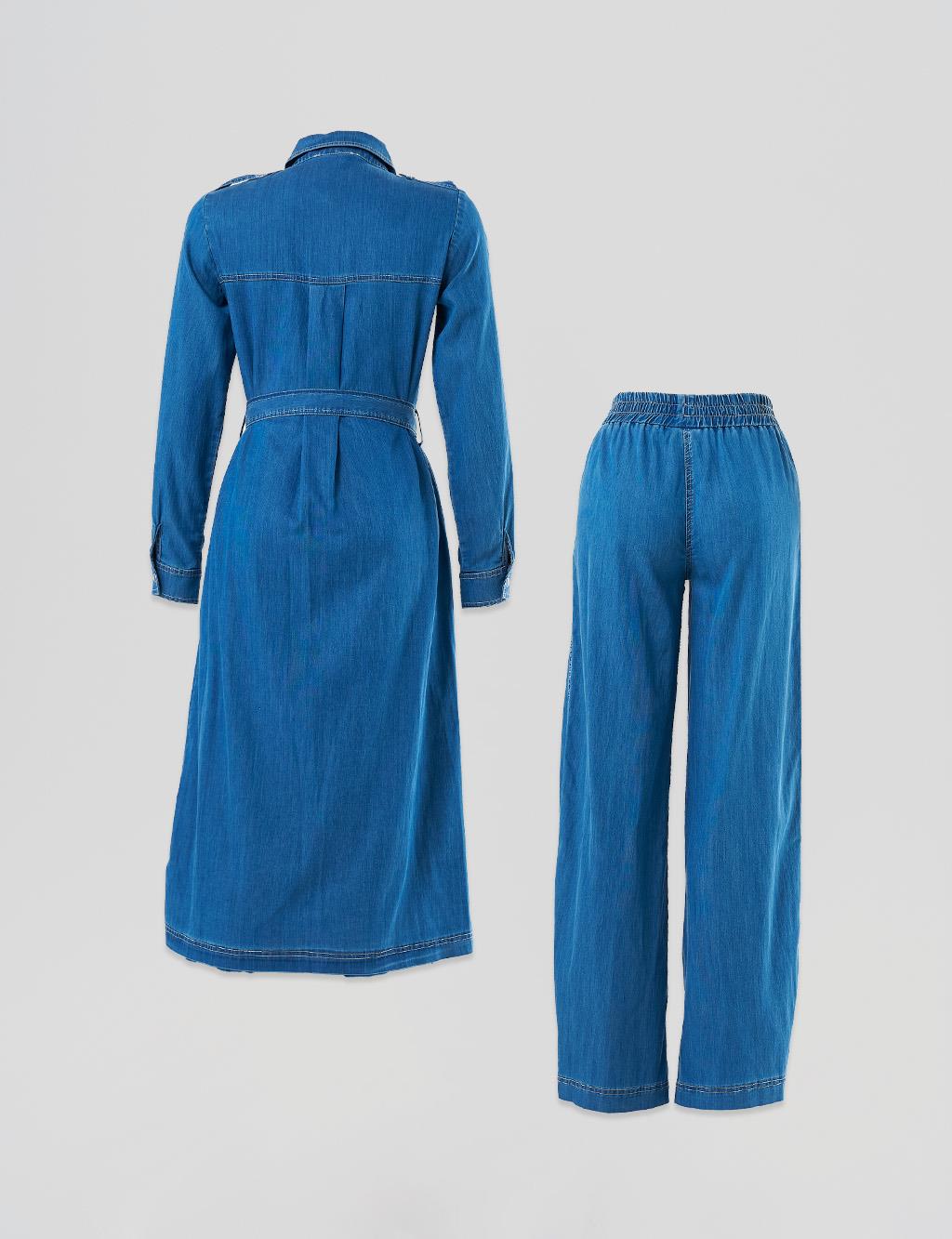 Double Suit with Metal Accessories Blue