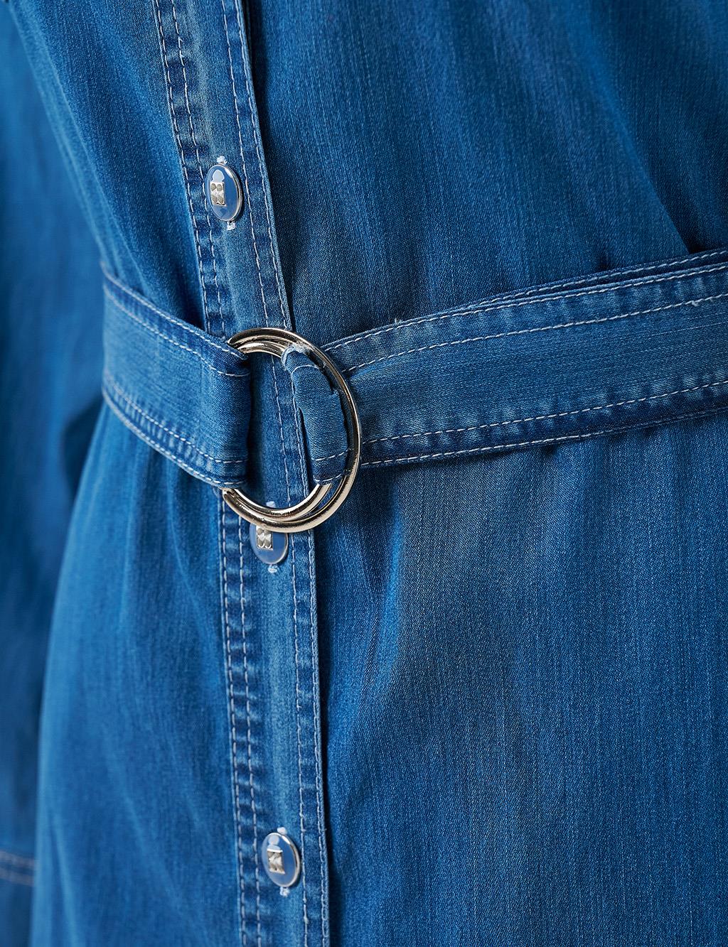 Double Suit with Metal Accessories Blue