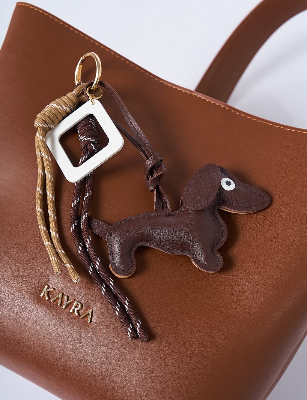 Animal Figürlü Charm Anahtarlık Kahve 