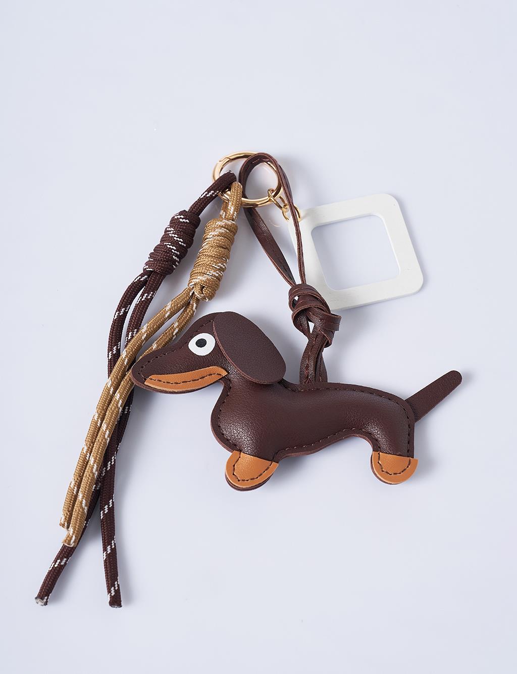 Animal Figürlü Charm Anahtarlık Kahve 