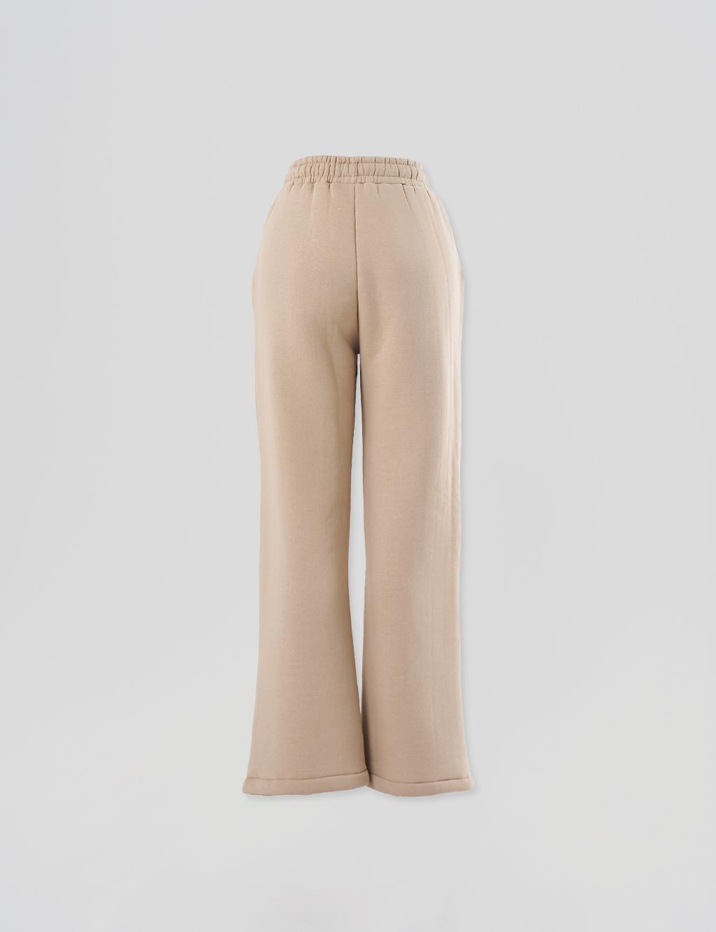 Elastic Waist Laced Pants Stone