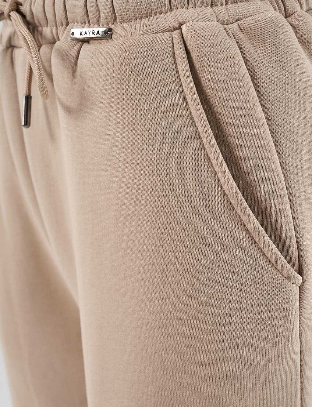 Elastic Waist Laced Pants Stone
