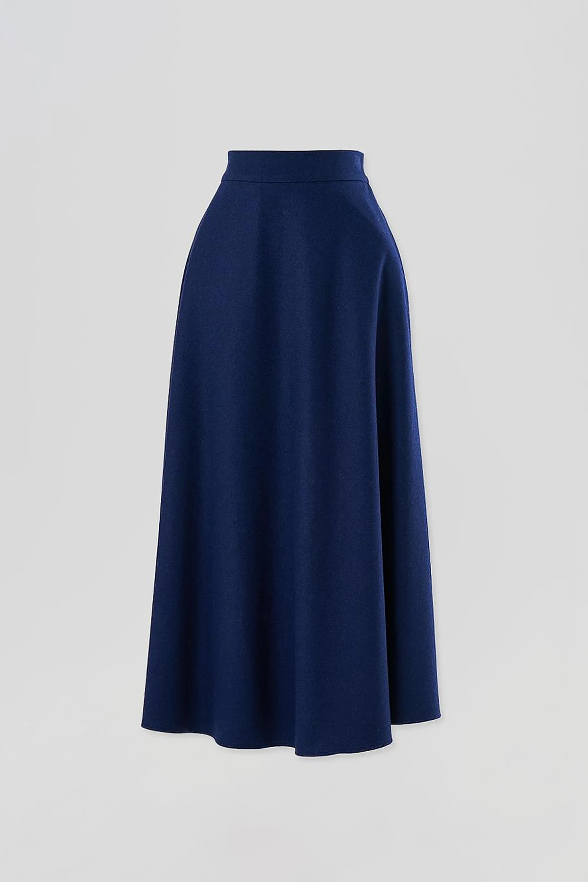 Felt Flared Skirt Navy