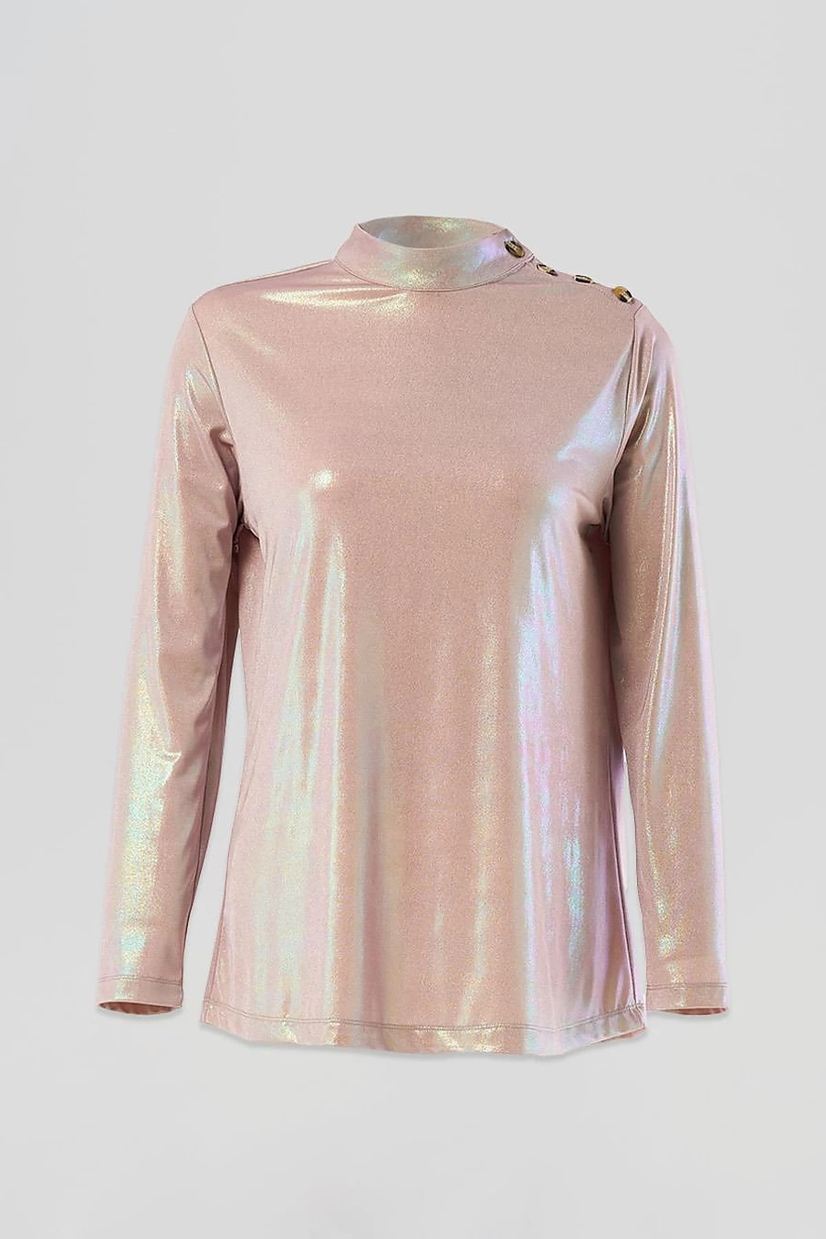 Shiny Textured Blouse Powder Pink