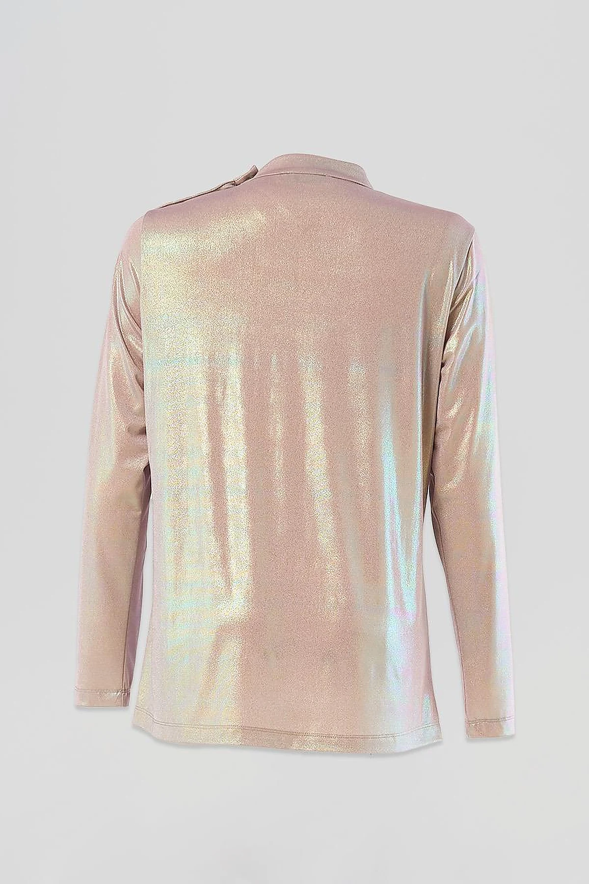 Shiny Textured Blouse Powder Pink