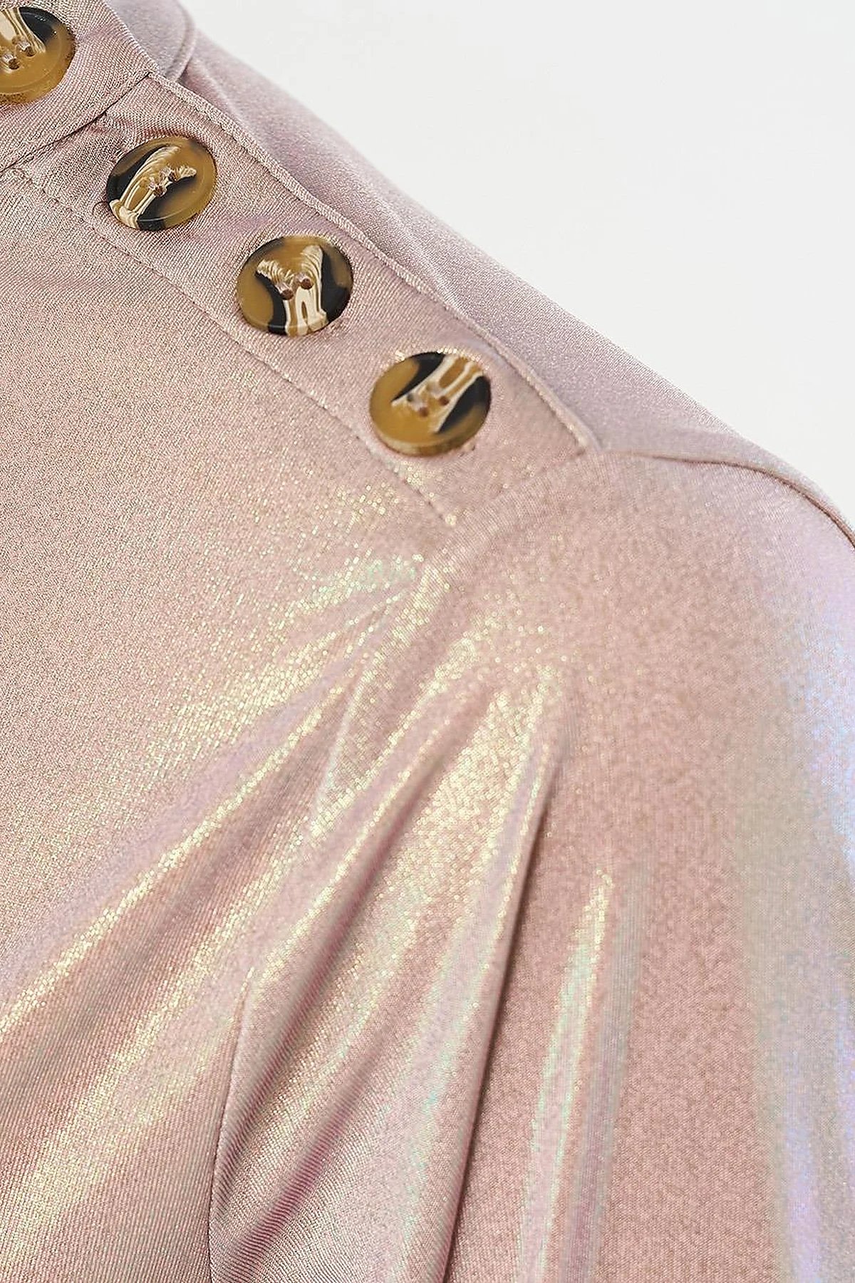 Shiny Textured Blouse Powder Pink