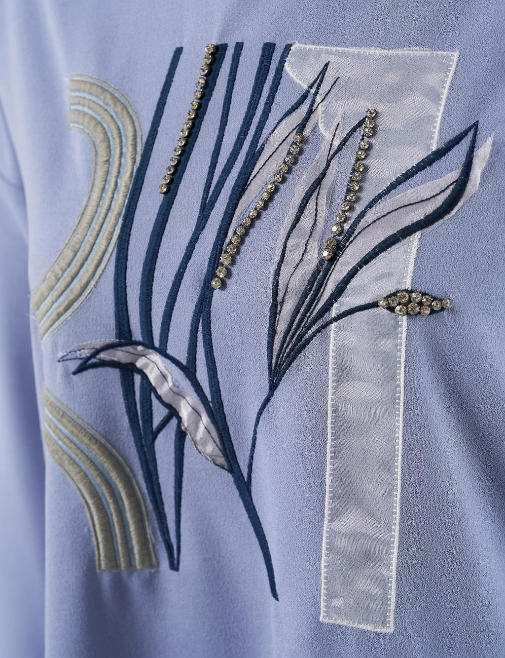 Double Suit with Embroidery Detailed Trousers, Aviator Blue