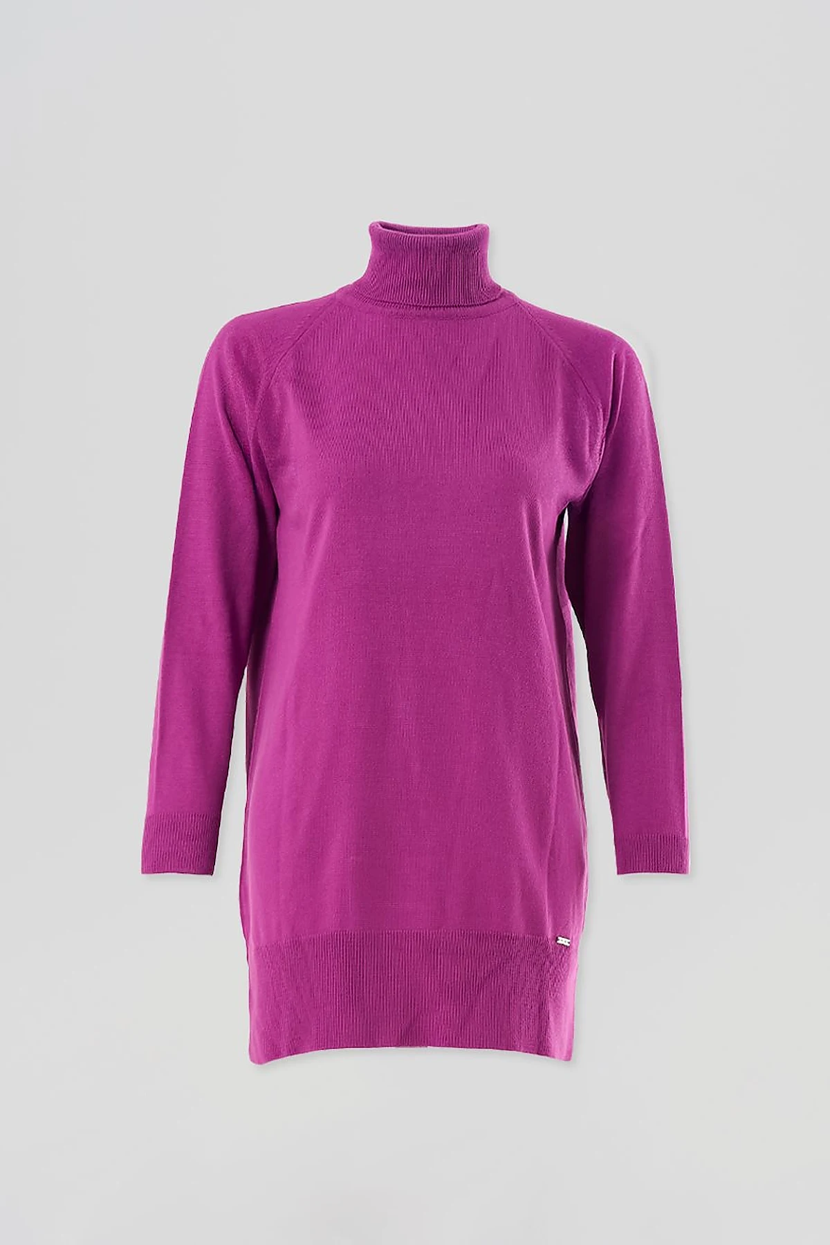 Turtleneck Knit Tunic in Fuchsia