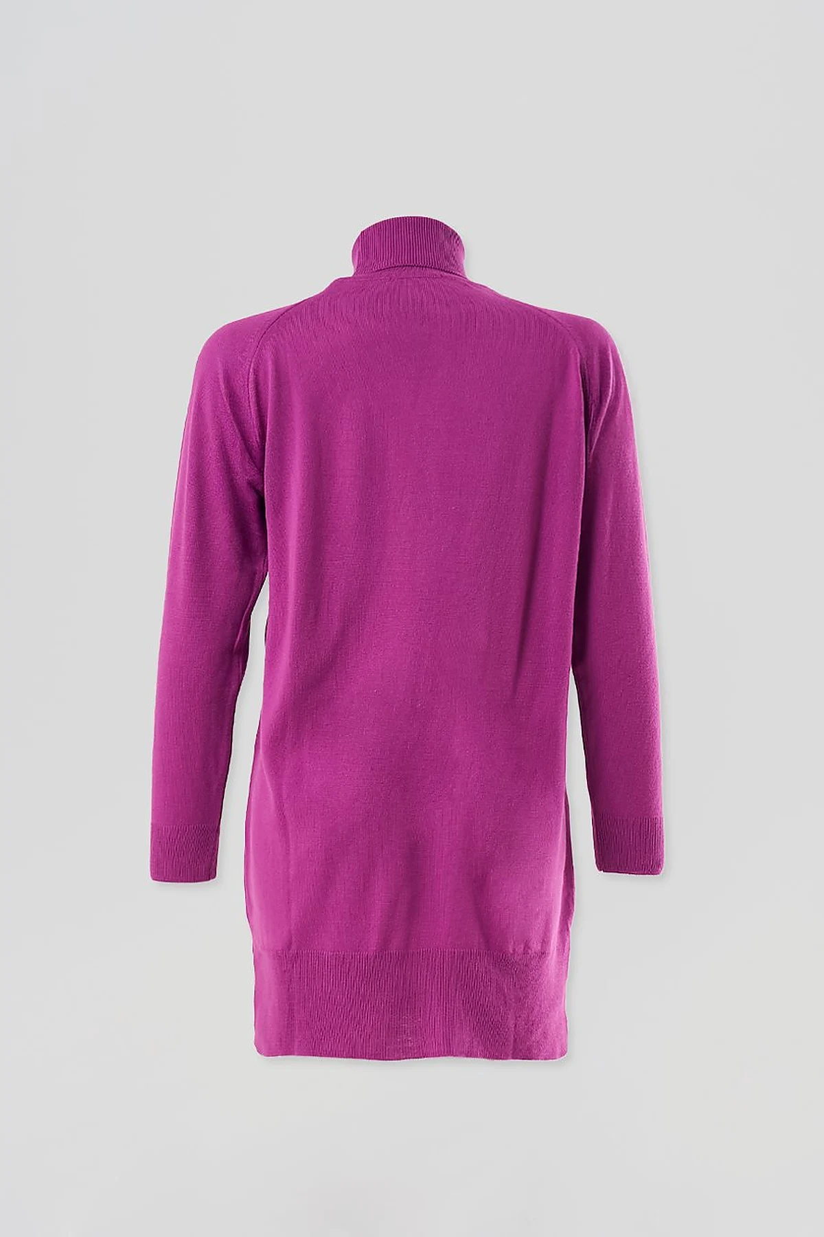 Turtleneck Knit Tunic in Fuchsia
