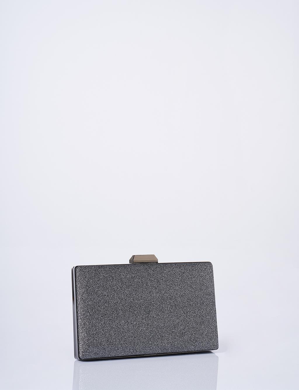 Sparkle Textured Clutch Bag Anthracite