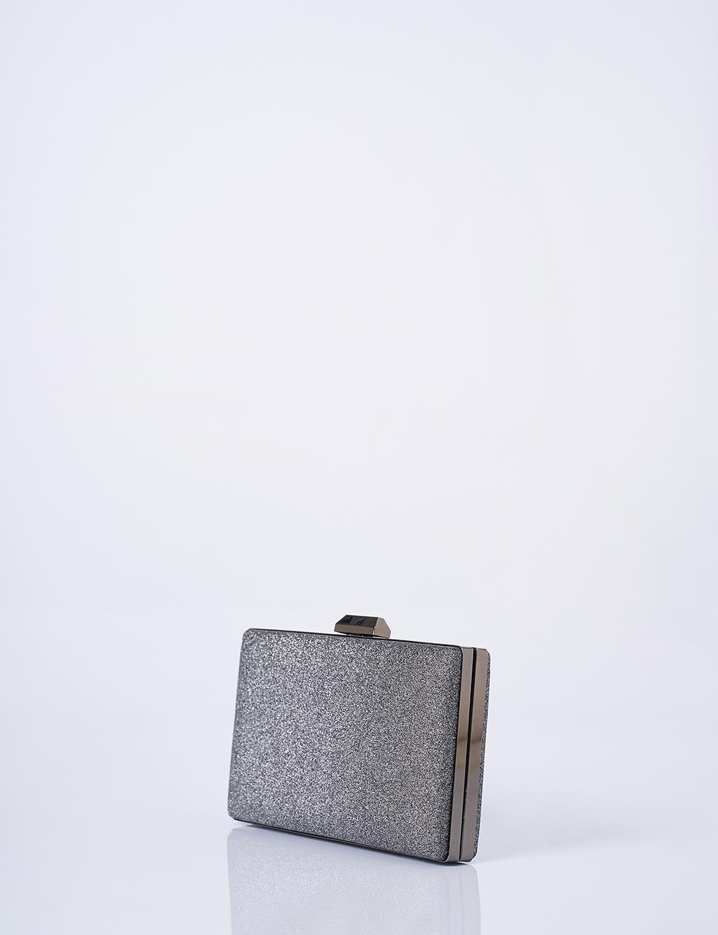 Sparkle Textured Clutch Bag Anthracite
