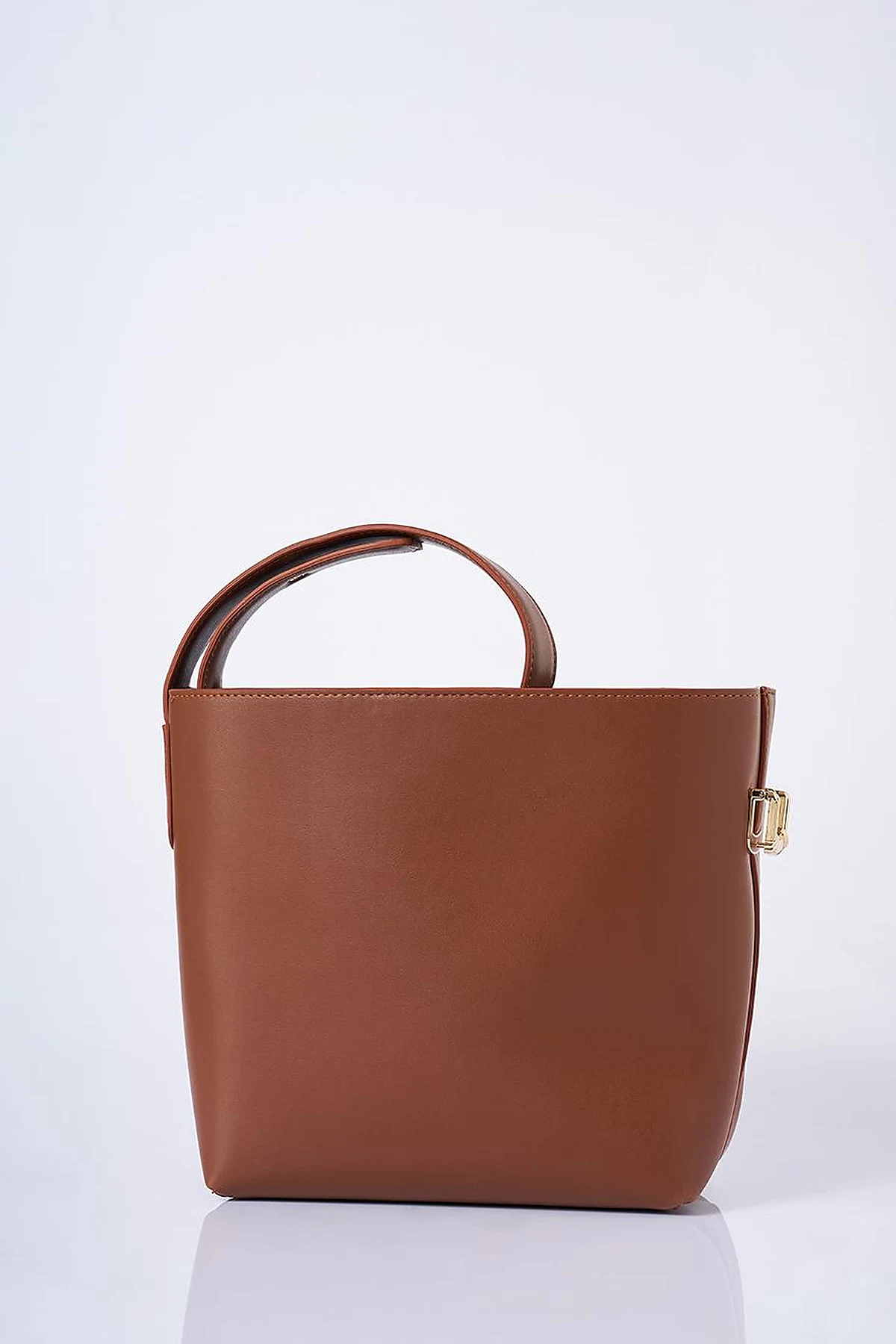 Bag with Metal Buckle Detail Tan