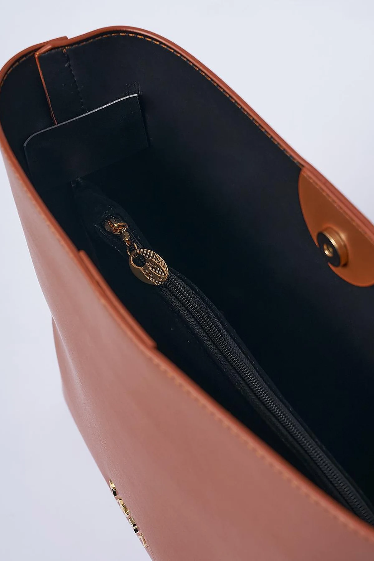 Bag with Metal Buckle Detail Tan