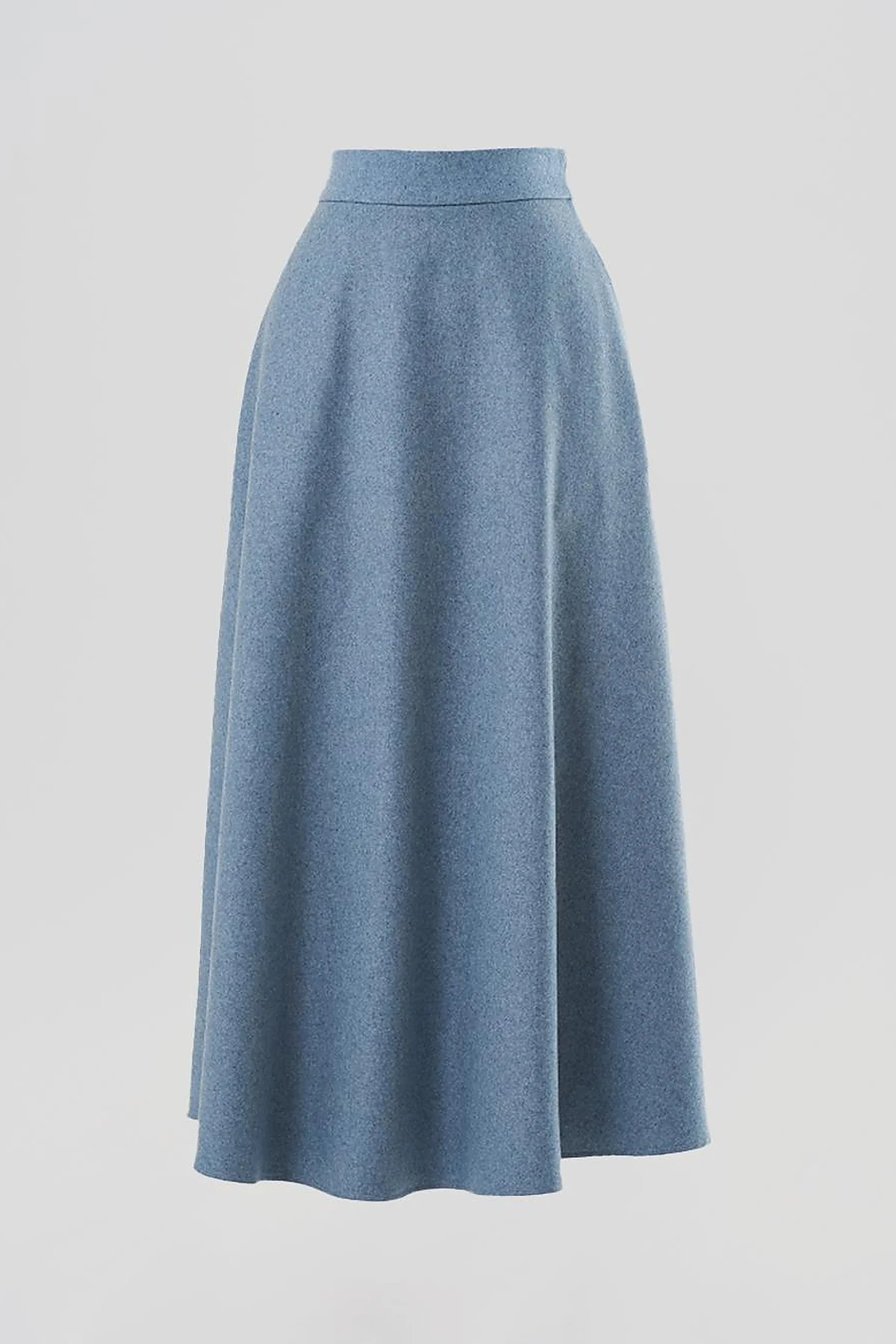 Felt Flared Skirt Blue