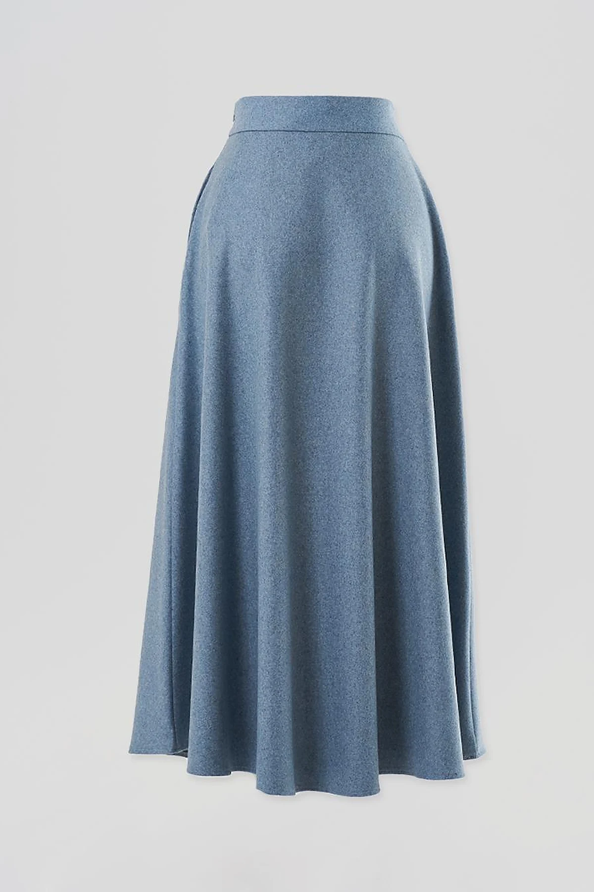 Felt Flared Skirt Blue